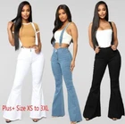 New Women's Flare Denim Jeans Bell Bottom Stretch Suspenders Pants Trousers Bibs