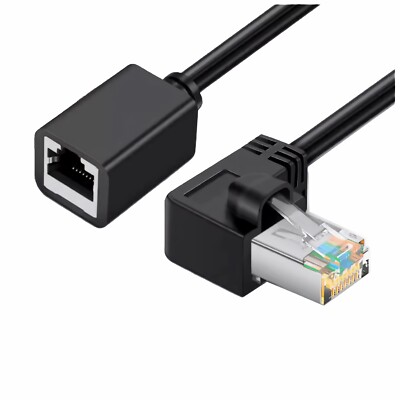 J57 Netzwerkkabel Verlängerung, LAN Ethernet Kabel, gewinkelt 90° links, RJ45