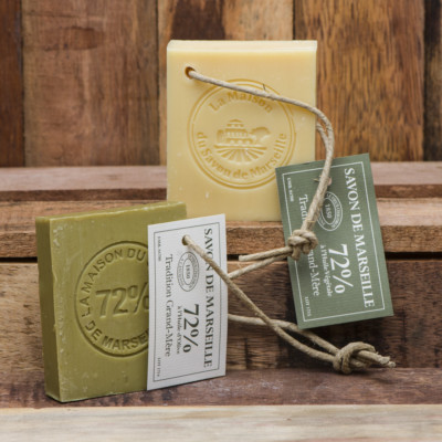 FRENCH SOAP, SAVON DE MARSEILLE - 150g OLIVE OIL or VEGETABLE OIL SOAP SLICE 