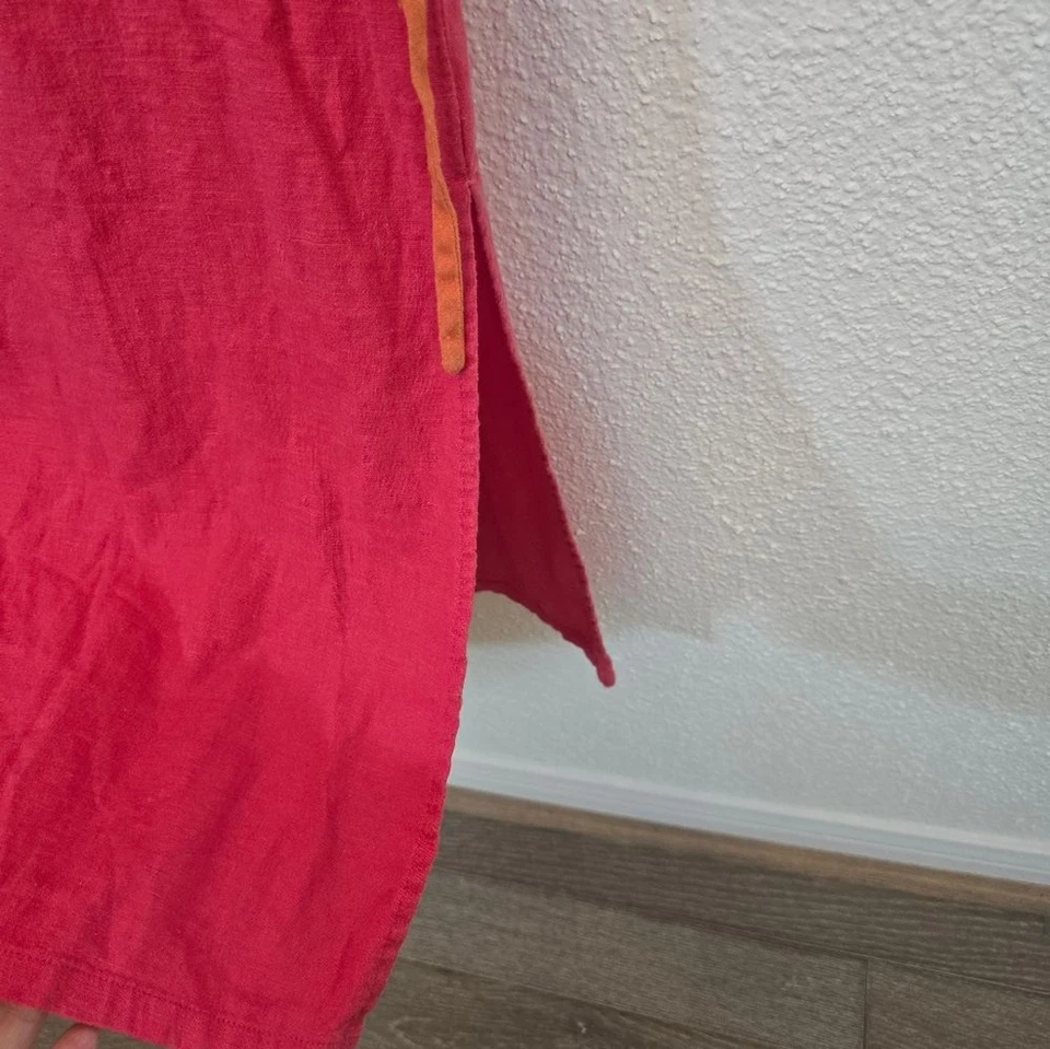 Maxi Vestido Studio Ease Talla 10 Mezcla de Lino Bordado Dos Tonos De Colección Foto 4 de 4