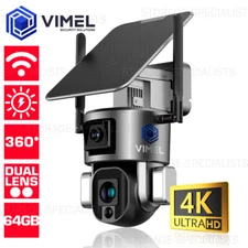 ULTRA HD 4K WIFI Dual Security Camera 64GB PTZ Monitoring LIVE Night Vision