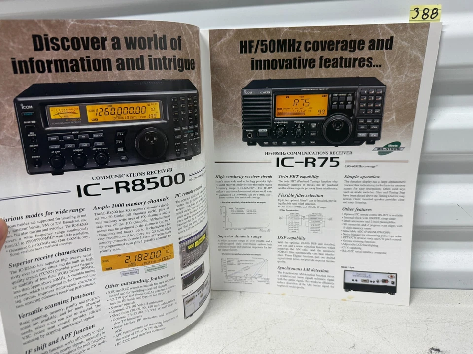 Icom Deluxe Catalog IC-R 8500 and r-75 In excellent condition. - Image 4 of 4