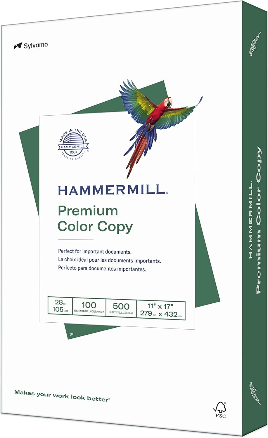 Printer Paper, Premium Color 28 Lb Copy Paper, 11 X 17 - 100 Bright, Made in the-image