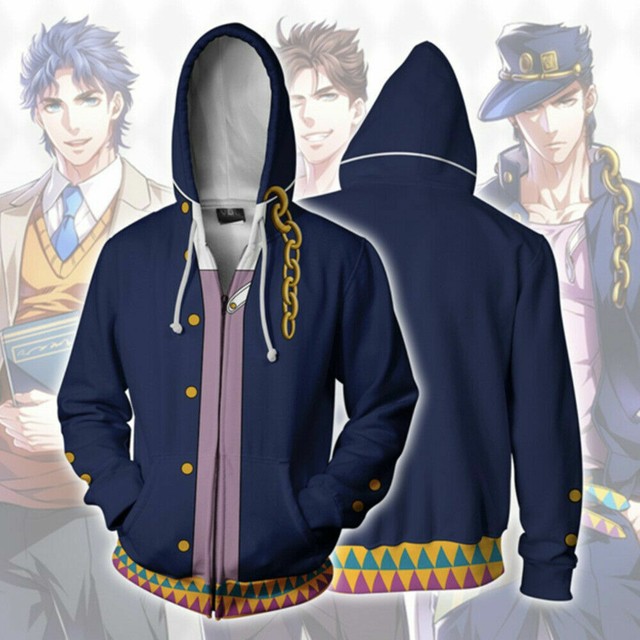 Anime JoJo's Bizarre Adventure Jotaro Kujo Jacket Sweatshirt Hoodie