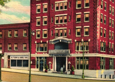 Vintage Postcard - Hotel Vermont Street View Burlington Vermont Vt Linen