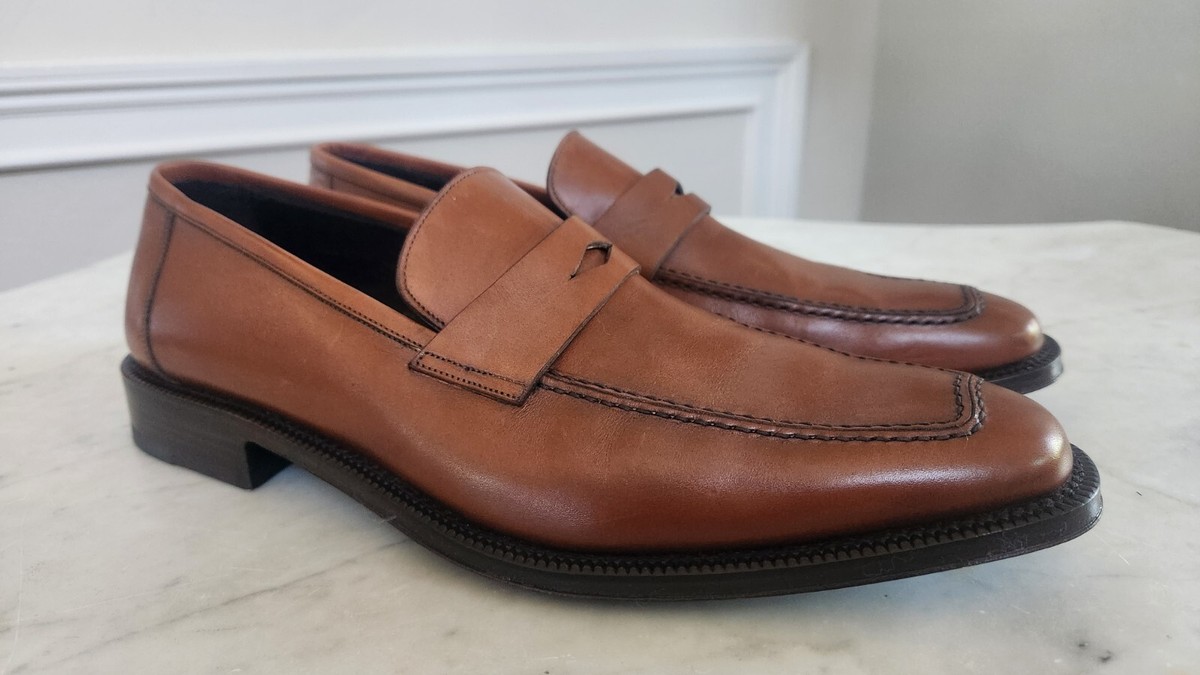 Bruno Magli Loafers Brown Burnished Leather Italy Mens 10.5 M Classic Amazon.com | Bruno Magli Nathan Rust Calf EU 42 (US Men main image 3
