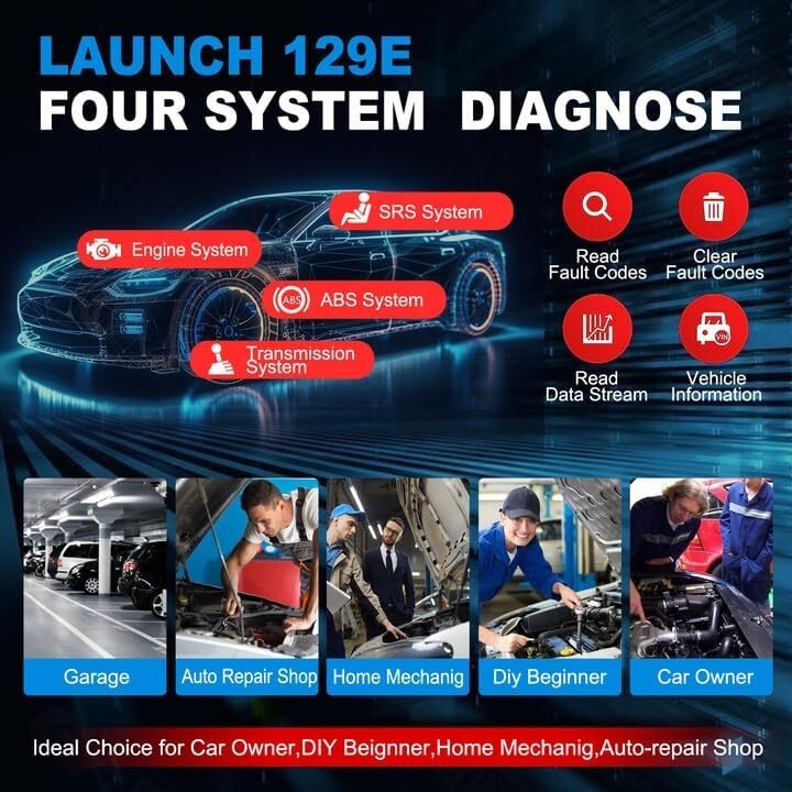 2026 Elite Launch CRP129E OBD2 Car Scanner Engine ABS SRS SAS ...
