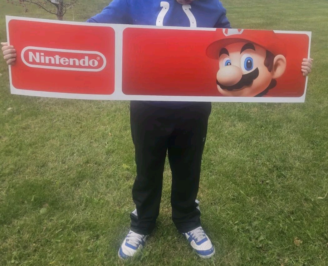 Nintendo Mario Sign Display Plastic Vinyl Poster 46.5