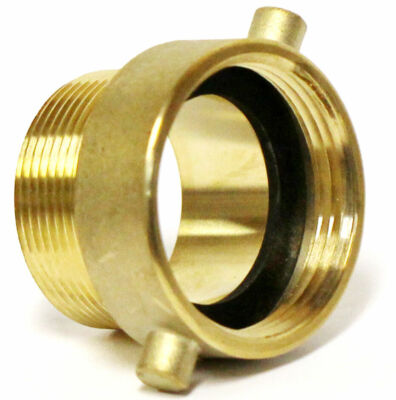 NNI Brass Fire Hose Hydrant Adapter - 1-1/2" Female NST To 1-1/2" Male NPT