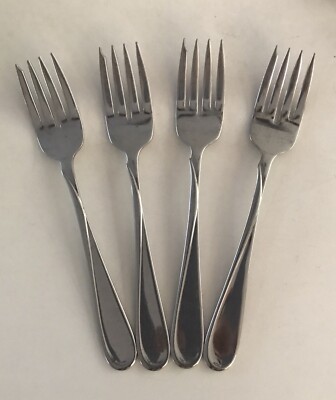 Oneida FLIGHT RELIANCE 4 Dessert Forks Stainless Flatware USA 6.75''