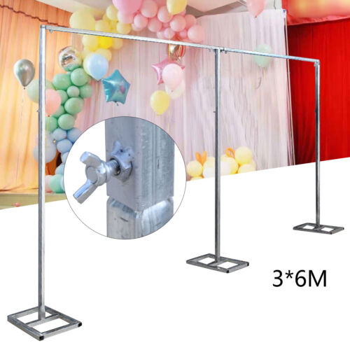 6M x 3M Wedding Backdrop Stage Stand Pipe and Drape Kit Curtain Frame Heavy Duty