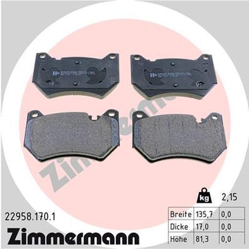 Zimmermann BremsbeläGe Bremsbelegsatz Vorne Passend FüR Audi Q5-image