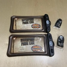 2-Pack Survivor Large Waterproof Phone Pouch Case Cover Underwater Cell Dry Bag