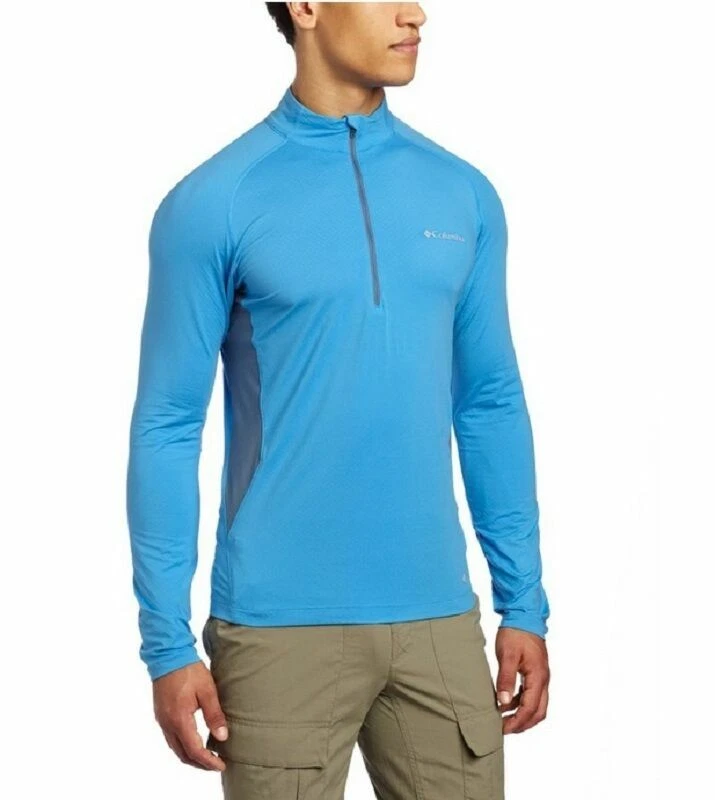 $75 Columbia Freeze Degree Half Zip Shirt long sleeve Sky Blue, Size XXL