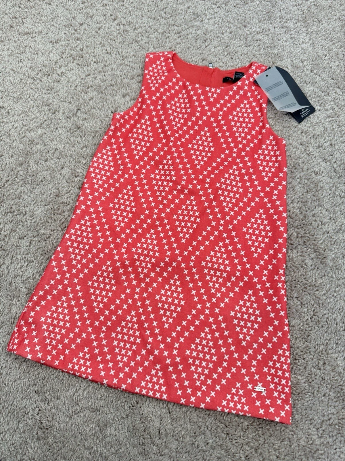 NWT Tommy Hilfiger Girls Red Sleeveless Jumper Dress Size S