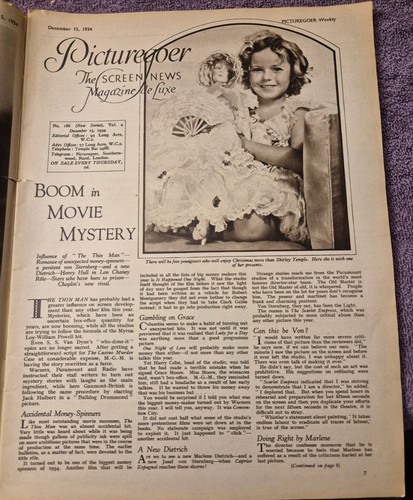 Very Rare PICTUREGOER Mag December 15th 1934 Jackie Cooper With Booklet. - Picture 5 of 19