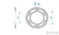 Kettenrad Stahl 42-ZäHne 520-Teilung FüR Kawasaki ZR 550 B Zephyr Bj. 1991-1999