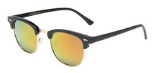 Polarized Sunglasses Classic Black Frame Glare Reducing Yellow Mirror Lens