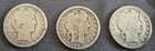 Silver Barber Half Dollars $1.50 Face FV 1900 1901  1904 All "O" MM New Orleans