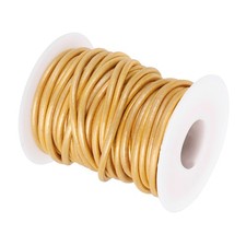 11Yard Round Leather Cord for Jewelry Making 3mm Leather String Gold Tone