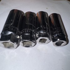 Craftsman Usa 4pc Spark Plug Socket Set 58 1316 38 12 Drive 6pt Vintage