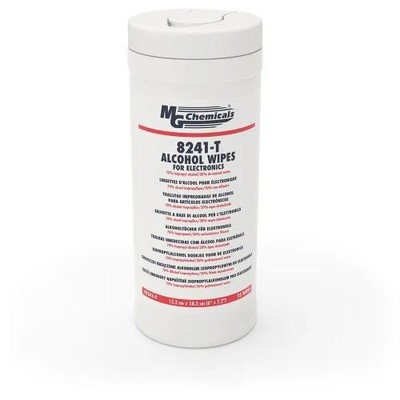 1PC MG CHEMICALS 8241-T Wipes, Isopropyl Alcohol, Pre-Saturated, Tub, 5''x6''