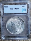 1925 Peace Dollar $1 90% Silver US coin NR Free Shipping uncirculated unc