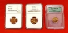 1952-D MS65 RD, 1965 SMS MS67 RD, 1960-D MS65 RD Lincoln Pennies
