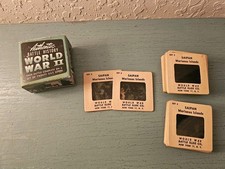 Vintage 1945 Authentic Set Of WW2 Battle History Slides In Box-Very Good
