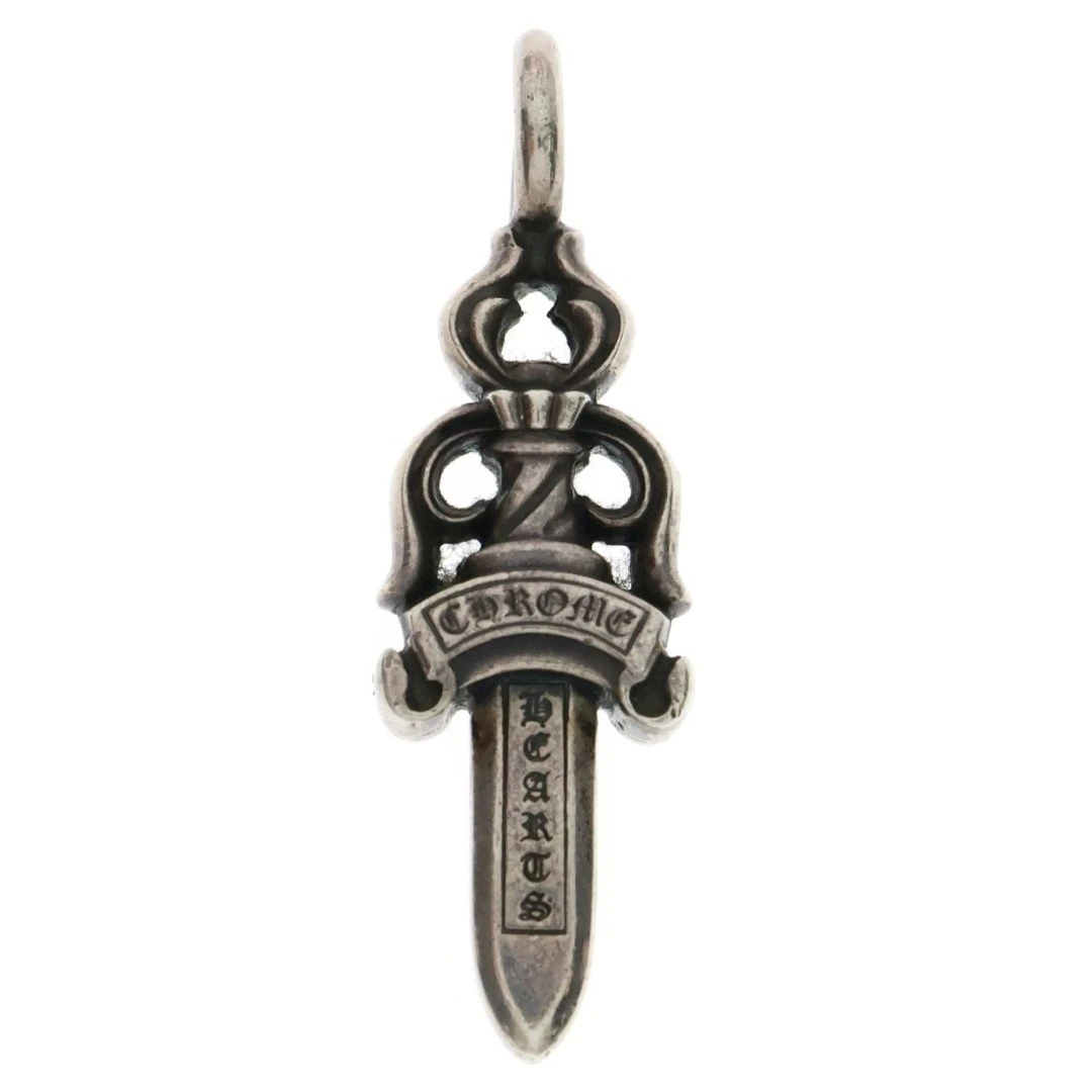 CHROME HEARTS Ciondolo Pugnale Doppio Cuori Cromati Top Argento BCA251 Usato0af3650d4b2a6e3f