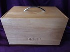 Pattumiera grande in legno coperchio alzabile 34cmx22cmx20cm manico metallo cucina portaoggetti