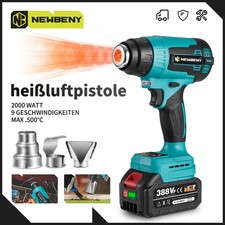Image of Electric Cordless Handheld Heat Gun Hot Air Gun with 3 Nozzles For Makita 18V