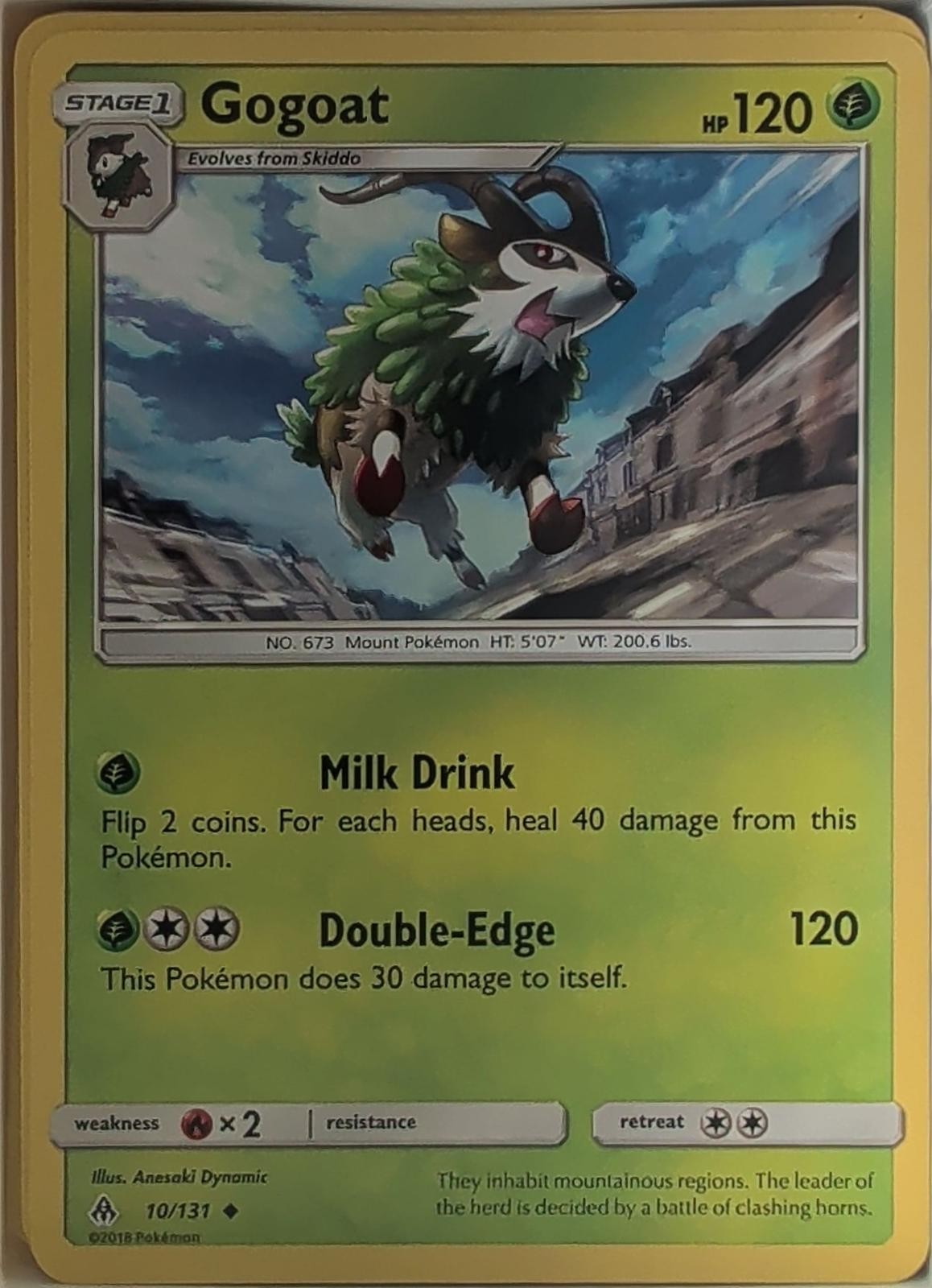 Gogoat 10/131 Uncommon Forbidden Light Pokemon Lightly Played