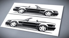 Mercedes R 129 SL Sticker Silhouette Mercedes R129 tuning Aufkleber Schwarz neu Mercedes R 129 SL Sticker Silhouette Mercedes R129 tuning Aufkleber Schwarz neu