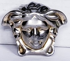 Versace Medusa Head Belt Black Leather Gold Buckle Made in Italy Vintage