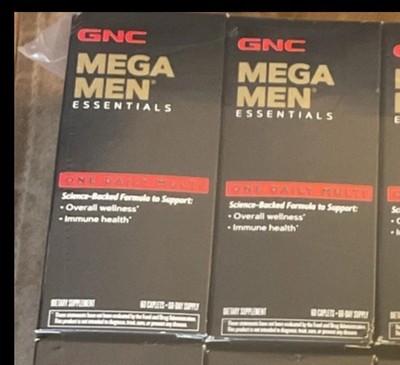 Two Boxes GNC Mega Men Essentials Daily Multi Vitamin 120 Caplets 5/26 & 9/26 Ex