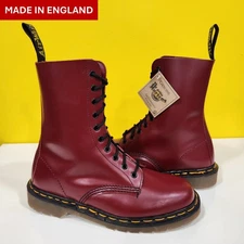 💥Dr. Martens Doc England MIE Rare 90's Vintage Cherry Red 1490 Boots UK7 US9💥