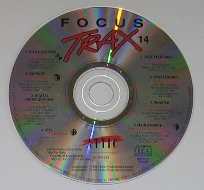 ''Focus Trax 14 - January 1991'' - Attic Canada Promo CD - 8 tracks - no inlay  G+