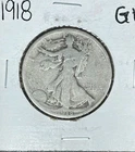 1918-P WALKING LIBERTY SILVER HALF DOLLAR ~ GOOD +  ~NICE COIN ~90% SILVER