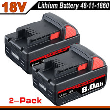 2PACK For Milwaukee For M18 8.0Ah Lithium Extended Capacity Battery 48-11-1860