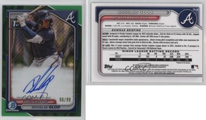 2024 Bowman Chrome Prospect Auto Green Refractor /99 Douglas Glod #CPA-DG Auto