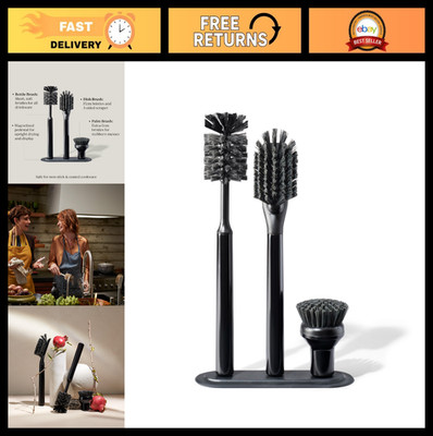 Ionic Hair Brush Set - Detangling, Anti-Static, Sleek Onyx/Black Finish