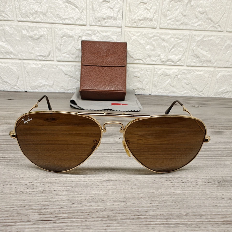 Vintage Ray Ban Folding Aviator - Gold Blue Lens, photo 1 of 5