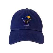 '47 Brand University Kansas Hat Fitted Sz L Blue Throwback Big Jay Basketball 