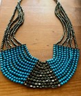 Claire's Multi Strand Choker Turqouise and Crystal Bead Necklace 16.5" — photo 2
