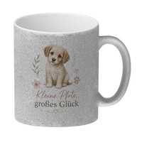 Glitzer-Kaffeebecher Kleine Pfote - Tasse Mit SüSsem Hundemotiv Mit Spruch: