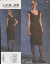 Vogue 1117 Michael Kors Size 4-10 Pleated, Tucked Little Black Dress Pattern UC