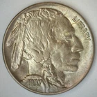 1937 S Buffalo Nickel UNC 5c Uncirculated San Francisco Mint Coin Indian Head