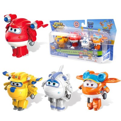 Super Wings 2 Transform-a-Bots 4-Pack, Supercharged Jett, Donnie, Astra, Sunny,