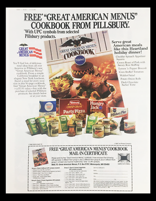 1985 Pillsbury Great American Menus Cookbook Circular Coupon